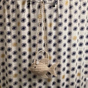 Betsy Johnson Wicker Fish Purse With Pearls